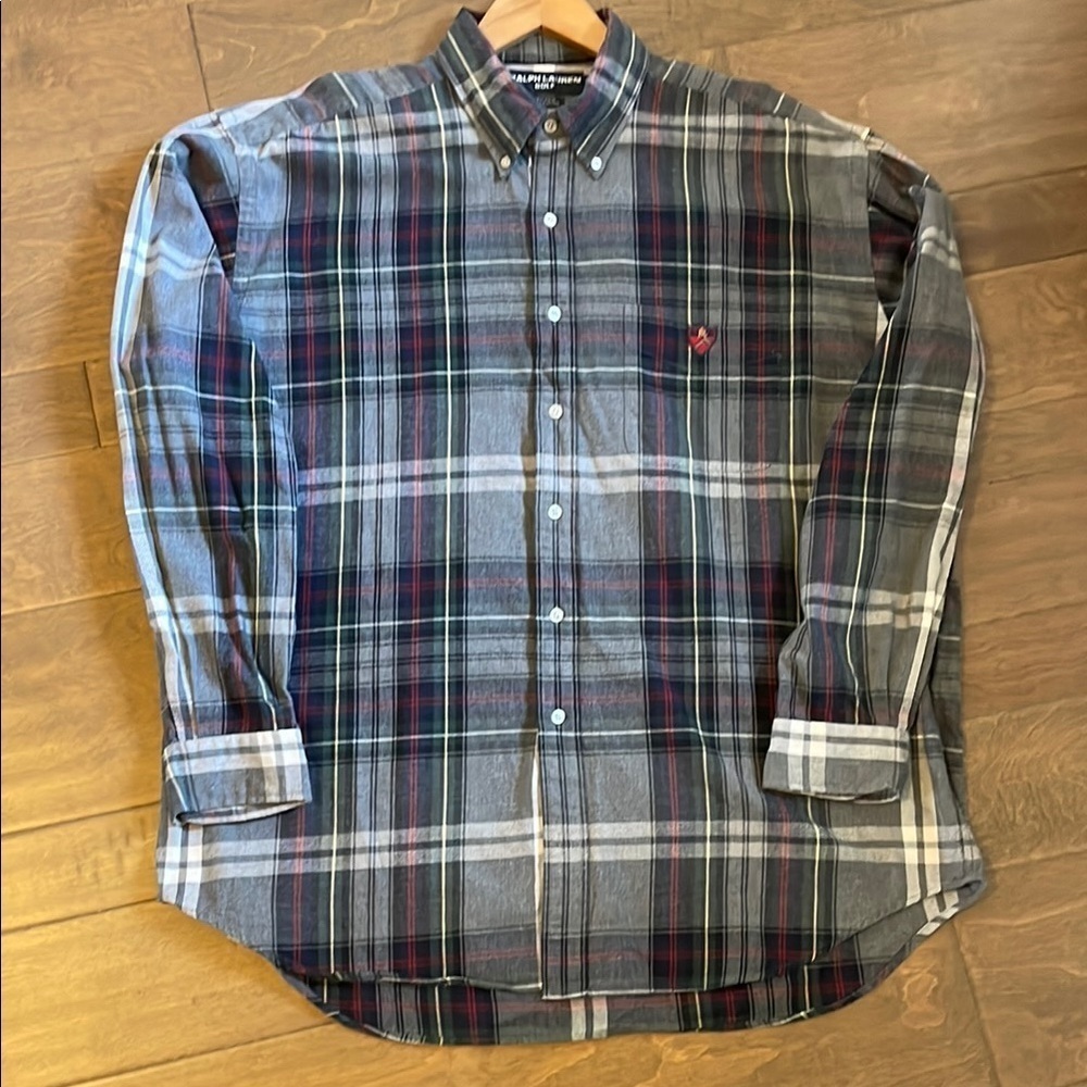 Ralph Lauren Flannel Shirt Men’s Plaid Long Sleeve Shirt Size XL